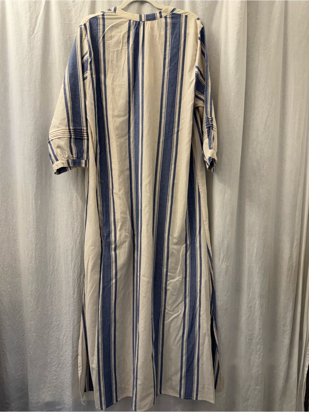 NWT NATALIE MARTIN Collection Sammie French Striped Blue Cream Maxi Dress LG - Picture 5 of 16